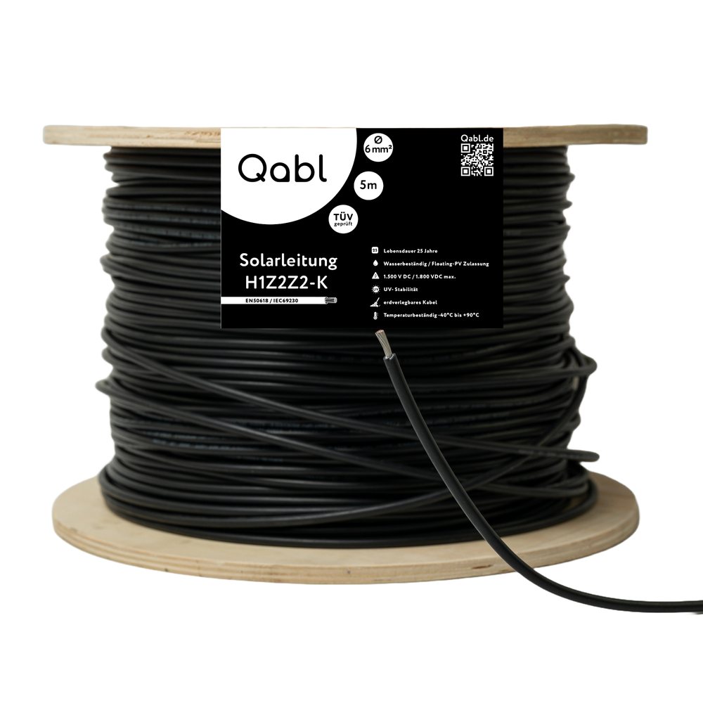 Qabl Solarleitung H1Z2Z2-K auf Holztrommel